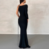 Women'S Fashion Temperament Solid Color Slim Backless Irregular Mermaid Dress