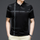 Men Fashion Casual Striped Print Lapel Short Sleeve Loose Polo Shirt