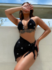 Women Fashion Sexy Halter Neck Top Strap Short Skirt Bikini Swimsuit Three-Piece Set