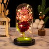 Simulation Immortal Flower Glass Cover Valentine'S Day Creative Gift Glowing LED Light Decoration Gift