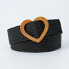 (Buy 1 Get 2 ) Women Fashion Simple Elastic Elastic PP Grass Woven Heart Buckle Belt