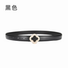 Women'S Fashion Casual Personality Flower-Shaped Rhinestone Alloy Smooth Buckle Leather Belt