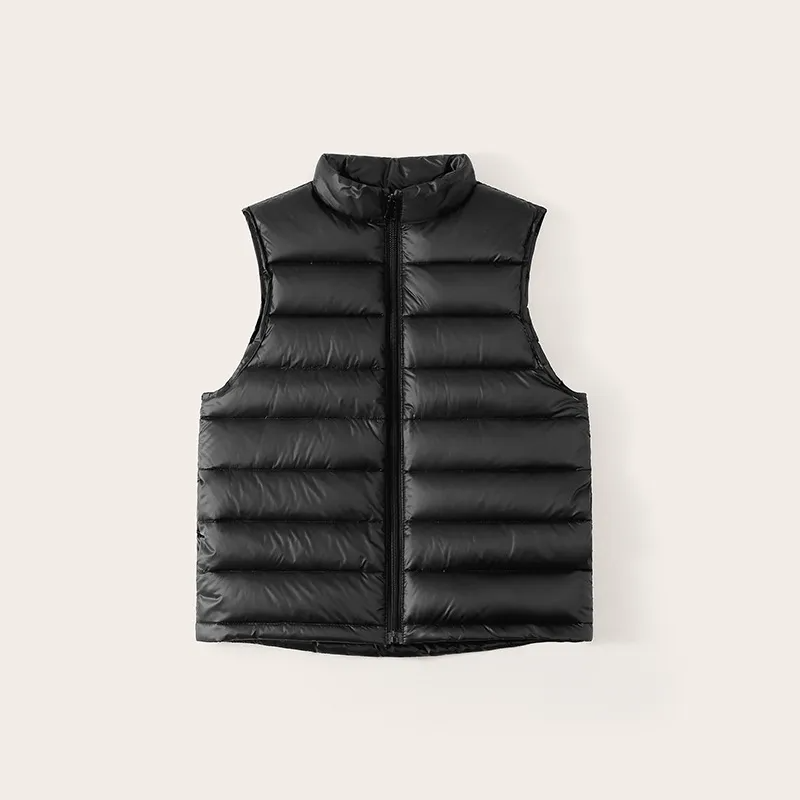 Kids Classic Solid Color Sleeveless Warm Down Vest