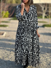 Ramadan /Eid Women Loose Casual Graphic Printed Long Sleeve Shirt Plus Size Dress