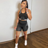 Women'S Fashion Casual Athleisure Printing Cropped Tank Top And Tight Shorts Sports Two-Piece Set