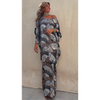 Women'S Fashion Boho Casual Fan Printed Batwing Sleeve Maxi Dress