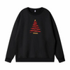 Family Fashion Simple Christmas Tree Print Crewneck Long Sleeve Sweatshirt