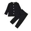 Baby Rib-Knit Long Sleeve Sleepwear Tops Pants Set