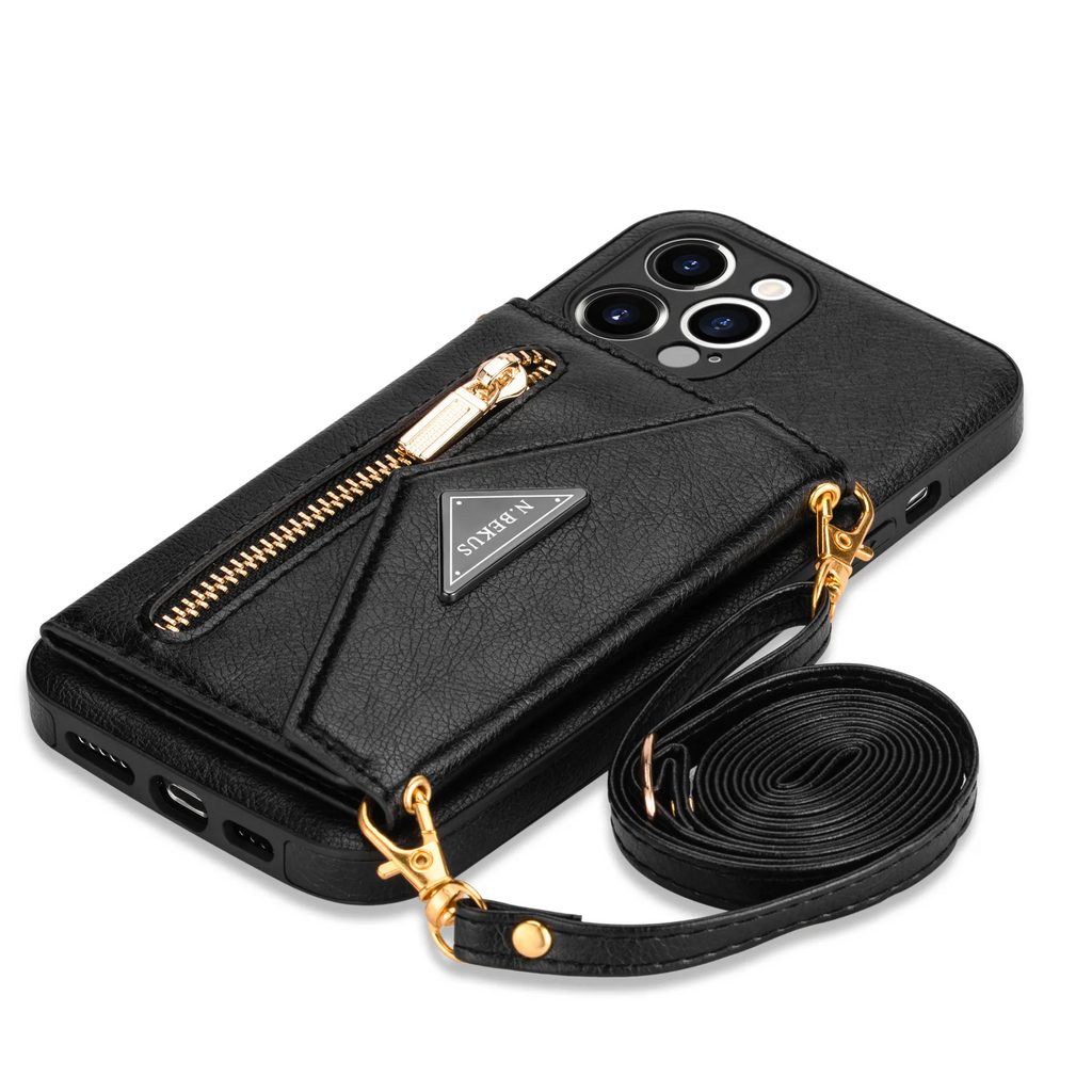 Women Fashion Creative Leather Crossbody Lanyard Apple Phone Case