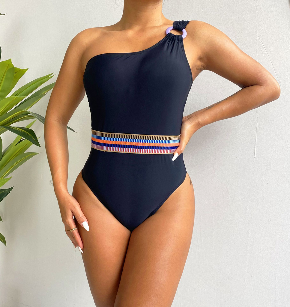 Women'S Black Fashion Skinny One-Piece Swimsuit