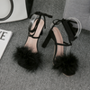 Women Plus Size Fashion Sexy Feather Cross Strap High Heeled Sandals