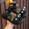 Children Kids Baby Fashion Girls Flower Pearl Casual Sandals Soft Bottom Shoes