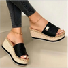 Women Fashion Color Blocking Plus Size Slippers