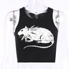 Gothic Dark Mouse Print Crop Tank