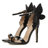 Women Fashion Sexy Three-Dimensional Butterfly Round Toe Stiletto Heel Sandals