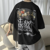 Men Fashion Casual Vintage Letter Hiphop Short Sleeve Round Neck Loose T-Shirt