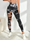 (Buy 1 Get 1) Fashion Women Sports Yoga High Waist Tie Dye Print Ripped Hollow Leggings Pants