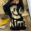 Women Fashion Winter Loose Plush Smiley Knitted Sweater