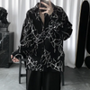 Men Fashion Gothic Style Color Block Pattern Long Sleeve Spring Autumn Casual Loose Shirt