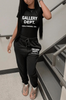 Fashion Women Letter Printed T-Shirt And Casual Sweatpants Two Pieces Set