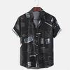 Men Fashion Letter Printed Loose Sandy Beach Shirt