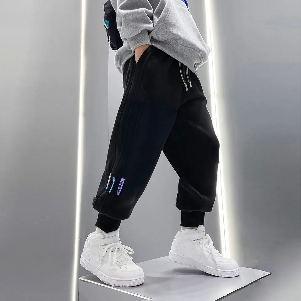 Kids Teen Boys Casual Drawstring Sports Pants Joggers