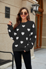 Winter Valentine'S Day Love Heart Print Pullover Women Knitted Sweater