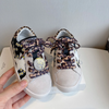 KIDS Girls Boys Spring Autumn Fashion Casual Color Matching PU Floral Pattern Leopard Breathable Star Board Shoes