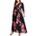 Ramadan /Eid Women Casual V-Neck Long-Sleeve Lace-Up Flower Print Maxi Swing Dress