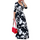 Ramadan /Eid Women Casual V-Neck Long-Sleeve Lace-Up Flower Print Maxi Swing Dress