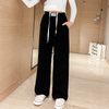 Kids Teen Toddler Big Girls Spring Autumn Leisure Sports Stripe Solid Color Wide Leg Pants