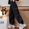 Kids Teen Girl Casual Solid Color Multi-Pocket Cargo Pants