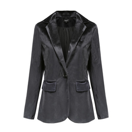 Fashion Vintage Autumn Winter Solid Velvet One Button Blazer