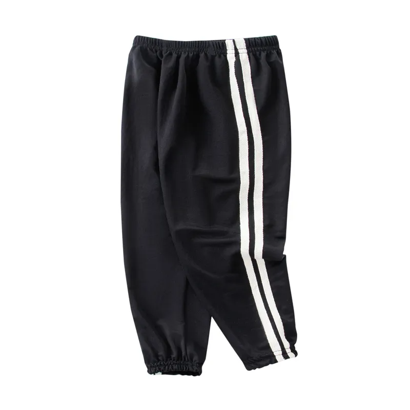 Kids Basic Striped Elastic Loose Casual Pants