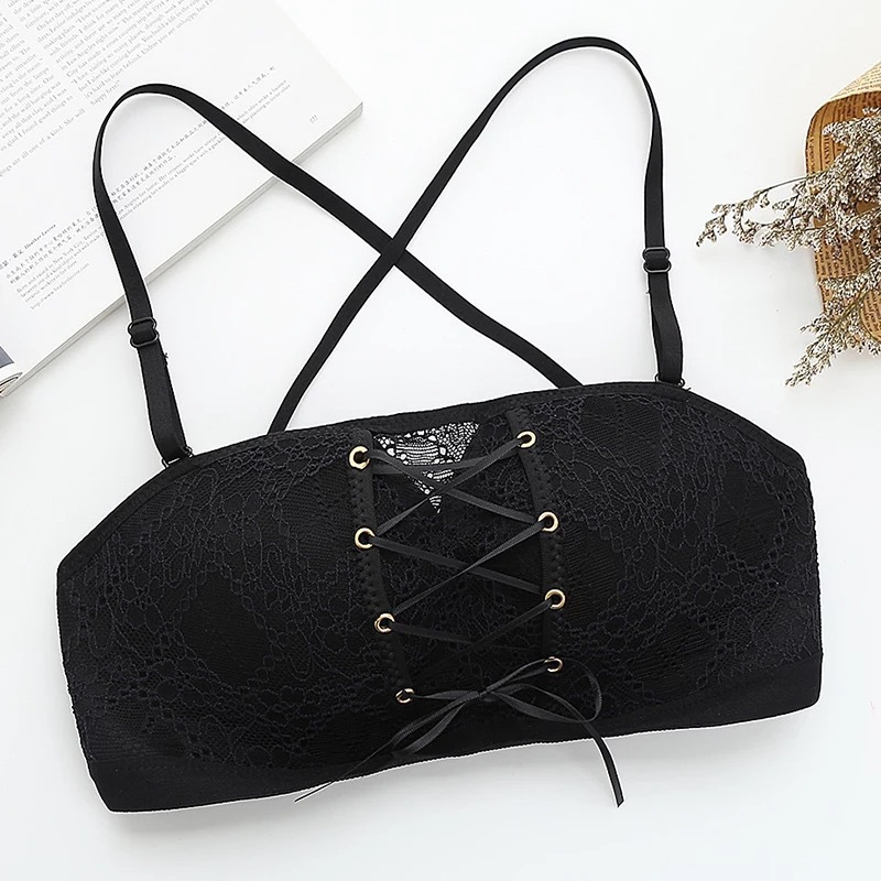 Women Basic Solid Color Lace Patchwork Breathable Bra