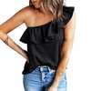 Women'S Fashion Ruffled One Shoulder Shirt