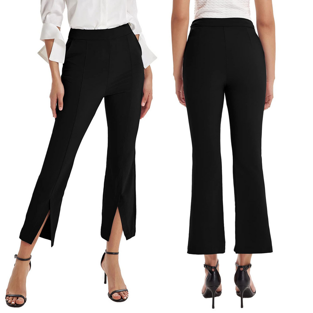 Women'S Fashion Casual Slit High-Waist Flared Suit Pants