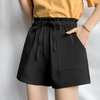 2 Pieces Women'S Fashion Casual Drawstring Waist Wide Leg Suit Shorts