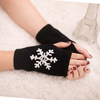 (Buy 1 Get 2) Christmas Autumn Winter Women Fashion Snowflake Embroidered Warm Knitted Gloves