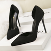 Women Fashion Simple Sexy Plus Size Suede Point-Toe High Heels Pumps