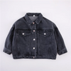 Kids Casual Solid Color Long Sleeve Single-Breasted Lapel All-Match Denim Coat