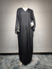 Fashion Abaya Women Shiny Jacquard Tank Dress Cloth Robe Two-Piece Set