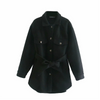 Women Casual Lapel Long-Sleeve Coat With Sash