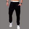 Men Fashion Drawstring Waist Zipper Solid Color Jogger Pants