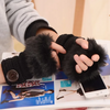 (Buy 1 Get 2) Autumn And Winter Women Fashion Knitted Button Warm Plush Half Finger Gloves