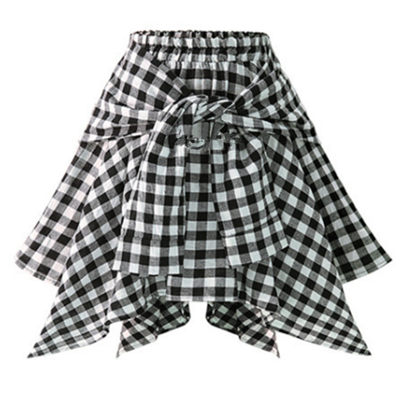 Women'S Fashion Casual Plaid Irregular Skirt