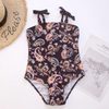 Children Kids Baby Fashion Girls Tropical Print Bow Strap One Piece Swimsuit