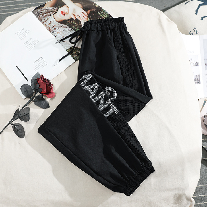 Fashion Athleisure Women Summer Casual Letter Print Quick-Drying Sports Pants