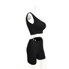 Women Fashion Basic Solidcolor Crop Top And Tight Shorts Sports Set