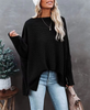 Women'S Casual Off Shoulder Dolman Long Sleeve Waffle Knit Oversized Pullover Tops